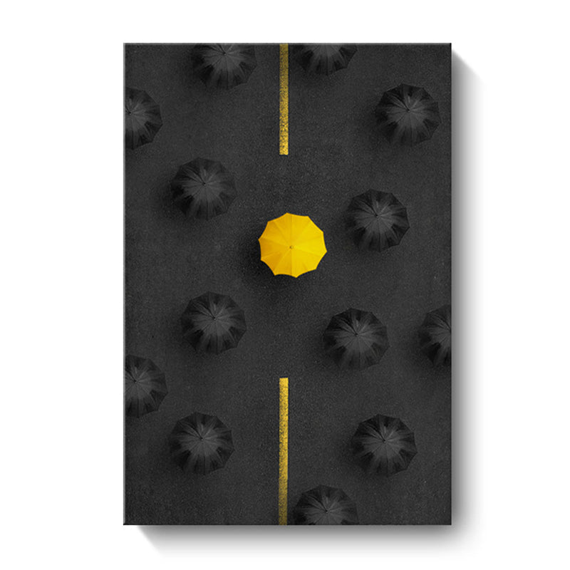 Modern Aesthetic Umbrella Art Print Canvas Textured Black Wall Decor for Dining Room Clearhalo 'Art Gallery' 'Canvas Art' 'Contemporary Art Gallery' 'Modern' Arts' 1599110