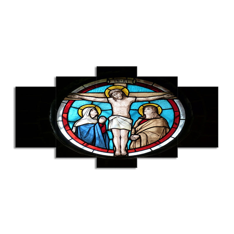 Black Religious Canvas Art Cross of Jesus Christ Modern Multi-Piece Wall Decor for Home Clearhalo 'Art Gallery' 'Canvas Art' 'Contemporary Art Gallery' 'Modern' Arts' 1599615