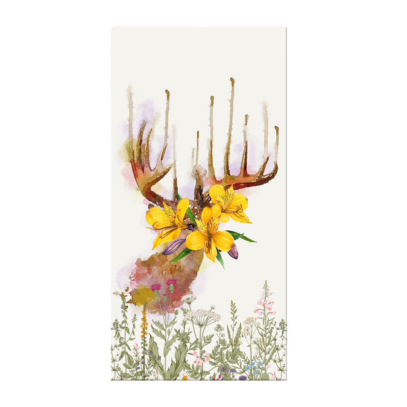 Animal with Flower Head Painting Modern Stylish Textured Girls Bedroom Canvas Wall Art Clearhalo 'Art Gallery' 'Canvas Art' 'Contemporary Art Gallery' 'Modern' Arts' 1600025