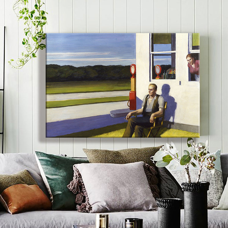 Edward Hopper Scenery Wall Art Modern Style Textured Canvas Print for Home Pathway Blue Clearhalo 'Art Gallery' 'Canvas Art' 'Traditional' Arts' 1600301