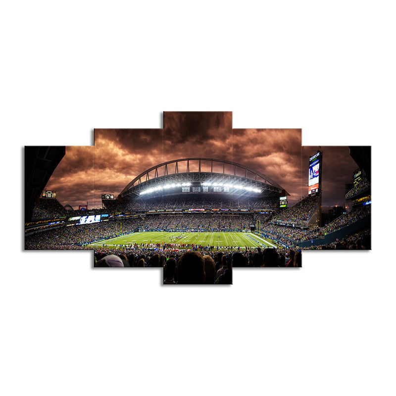 Photo-Print Overcrowded Stadium Canvas Art for Dining Room, Brown, Multiple-Piece Clearhalo 'Art Gallery' 'Canvas Art' 'Contemporary Art Gallery' 'Modern' Arts' 1600403