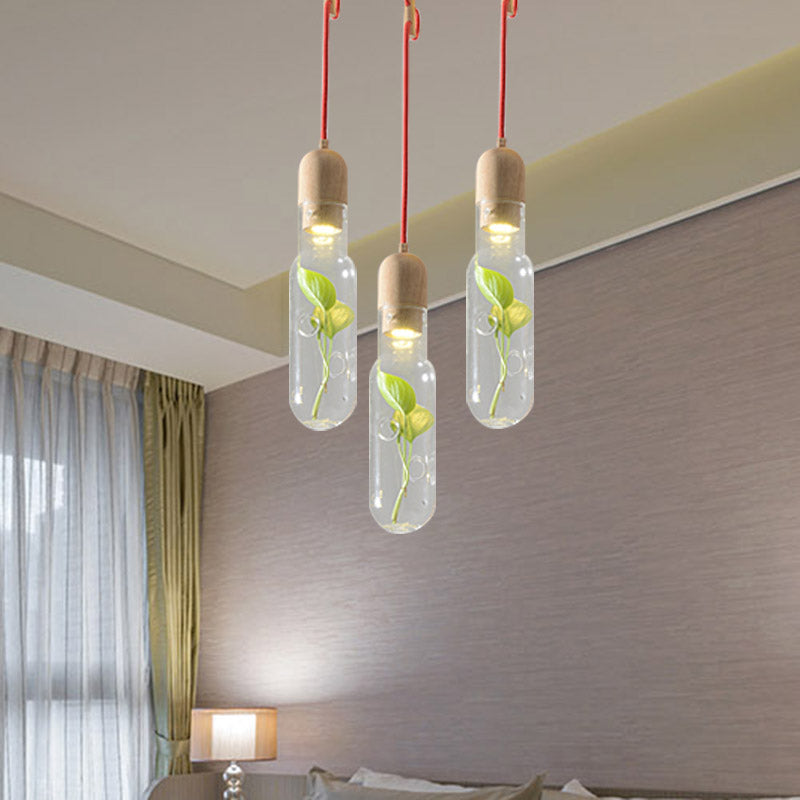 Wood 3/5/7 Bulbs Cluster Pendant Antique Metal Bottle LED Ceiling Lamp with Plant Container for Living Room Clearhalo 'Art Deco Pendants' 'Cast Iron' 'Ceiling Lights' 'Ceramic' 'Crystal' 'Industrial Pendants' 'Industrial' 'Metal' 'Middle Century Pendants' 'Pendant Lights' 'Pendants' 'Tiffany' Lighting' 1604309