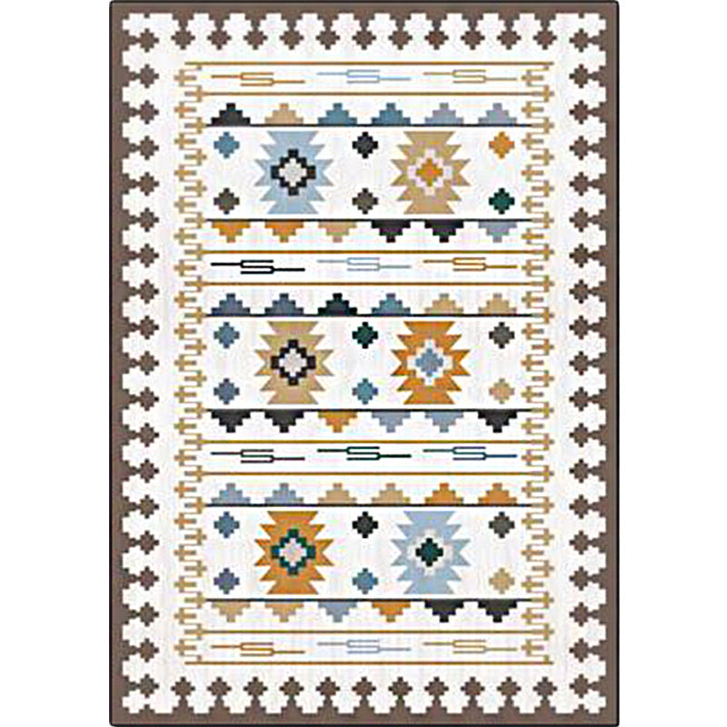 Southwestern Geometric Print Rug Blue and Brown Polyester Rug Machine Washable Non-Slip Area Rug for Living Room Clearhalo 'Area Rug' 'Rugs' 'Southwestern' Rug' 1608551