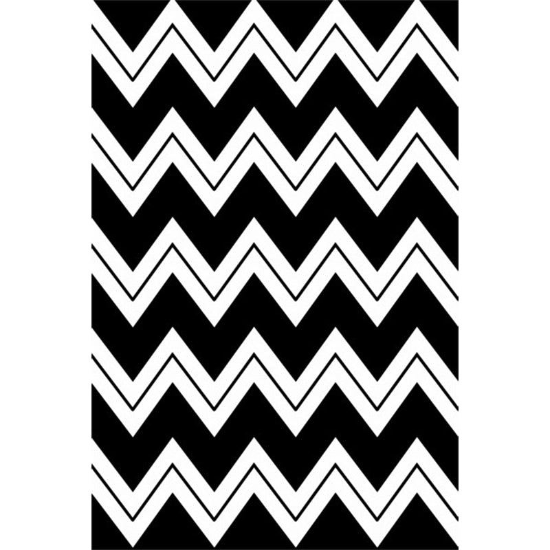 Black and White Novelty Rug Polyester Chevron Pattern Rug Washable Non-Slip Backing Carpet for Living Room Clearhalo 'Area Rug' 'Modern' 'Rugs' Rug' 1608649