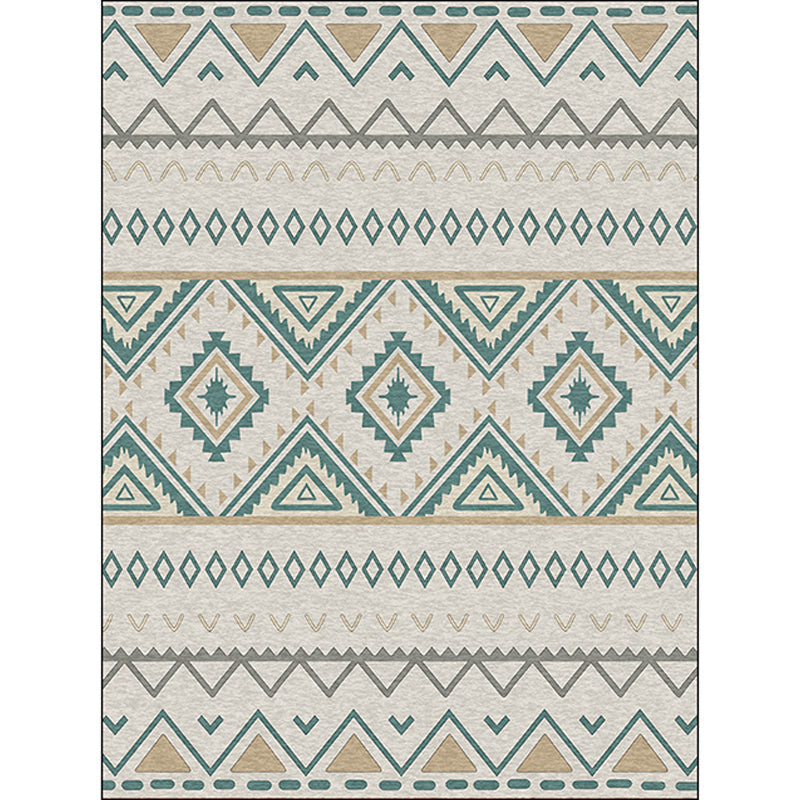 Americana Geometric Print Rug Green Polyester Rug Machine Washable Non-Slip Area Rug for Living Room Clearhalo 'Area Rug' 'Rugs' 'Southwestern' Rug' 1608896