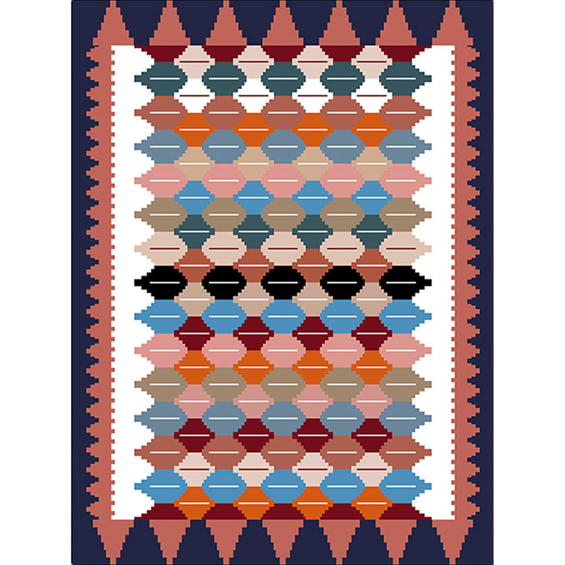 Vintage Tribal Pattern Rug White and Purple Traditional Rug Polyester Washable Anti-Slip Backing Area Rug for Bedroom Clearhalo 'Area Rug' 'Rugs' 'Southwestern' Rug' 1608912