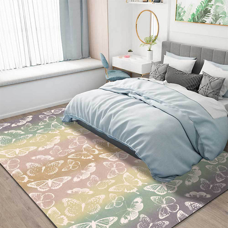Multicolor Modern Rug Polyester Butterfly Pattern Rug Washable Non-Slip Backing Carpet for Living Room Clearhalo 'Area Rug' 'Modern' 'Rugs' Rug' 1609367