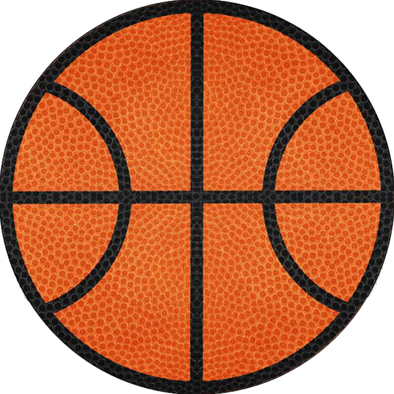 Simple Kids Rug in Orange Sports Basketball Pattern Rug Polyester Washable Carpet for Nursery Clearhalo 'Area Rug' 'Rug' 1610163