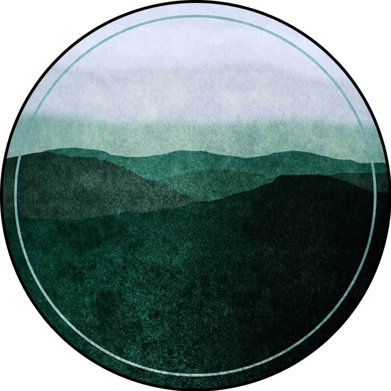 Green and Grey Oriental Rug Polyester Mountain Ombre Pattern Rug Washable Non-Slip Backing Carpet for Living Room Clearhalo 'Area Rug' 'Rug' 1610254