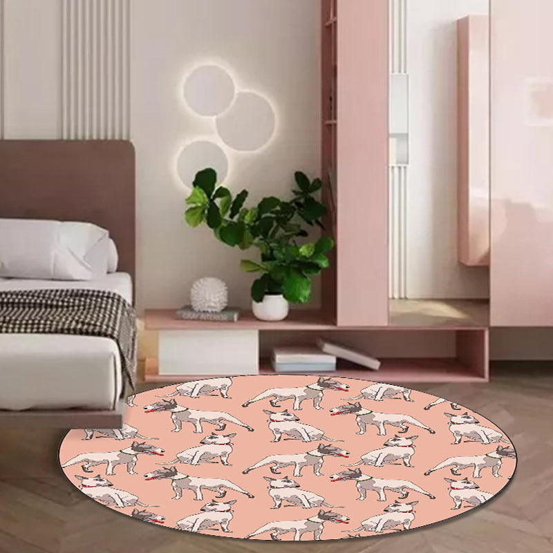 Orange Child's Room Rug Kids Animal Dog Pattern Area Rug Polyester Stain-Resistant Washable Carpet Orange Clearhalo 'Area Rug' 'Rug' 1610426
