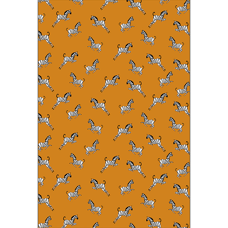 Unique Zebra Pattern Rug Orange Simple Rug Polyester Washable Anti-Slip Backing Area Rug for Living Room Clearhalo 'Area Rug' 'Modern' 'Rugs' Rug' 1610551