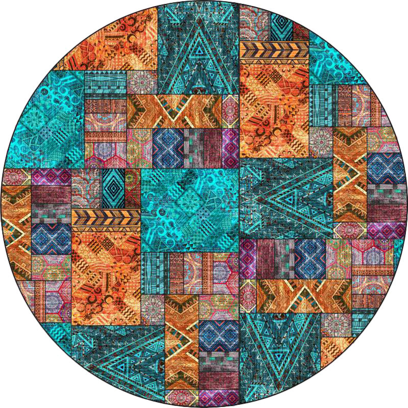 Vintage Tribal Pattern Rug Green Tribal Rug Polyester Washable Anti-Slip Backing Area Rug for Living Room Clearhalo 'Area Rug' 'Rugs' 'Southwestern' Rug' 1613688