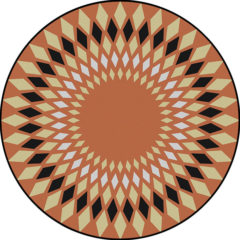 Orange Southwestern Rug Polyester Geometric Pattern Rug Washable Non-Slip Backing Carpet for Living Room Clearhalo 'Area Rug' 'Rugs' 'Southwestern' Rug' 1613704