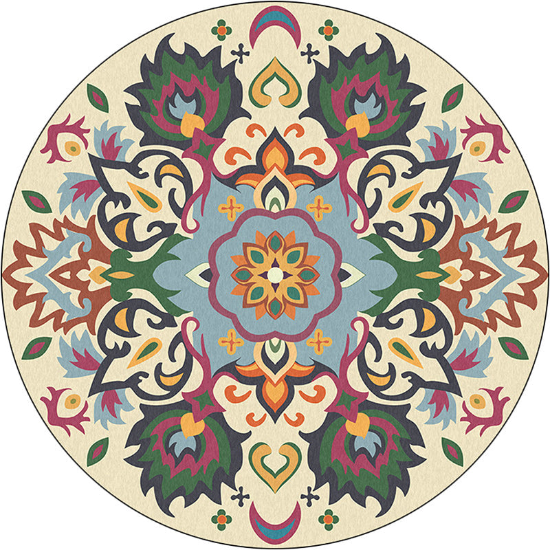 Persian Floral Pattern Rug Yellow and Green Polyester Rug Machine Washable Non-Slip Area Rug for Bedroom Clearhalo 'Area Rug' 'Moroccan' 'Rugs' Rug' 1613792