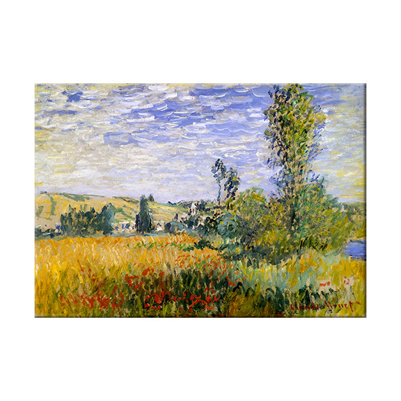 Pastel Color Outskirt Scenery Painting Textured Surface Wall Art for Bedroom Clearhalo 'Art Gallery' 'Canvas Art' 'Contemporary Art Gallery' 'Modern' Arts' 1614232