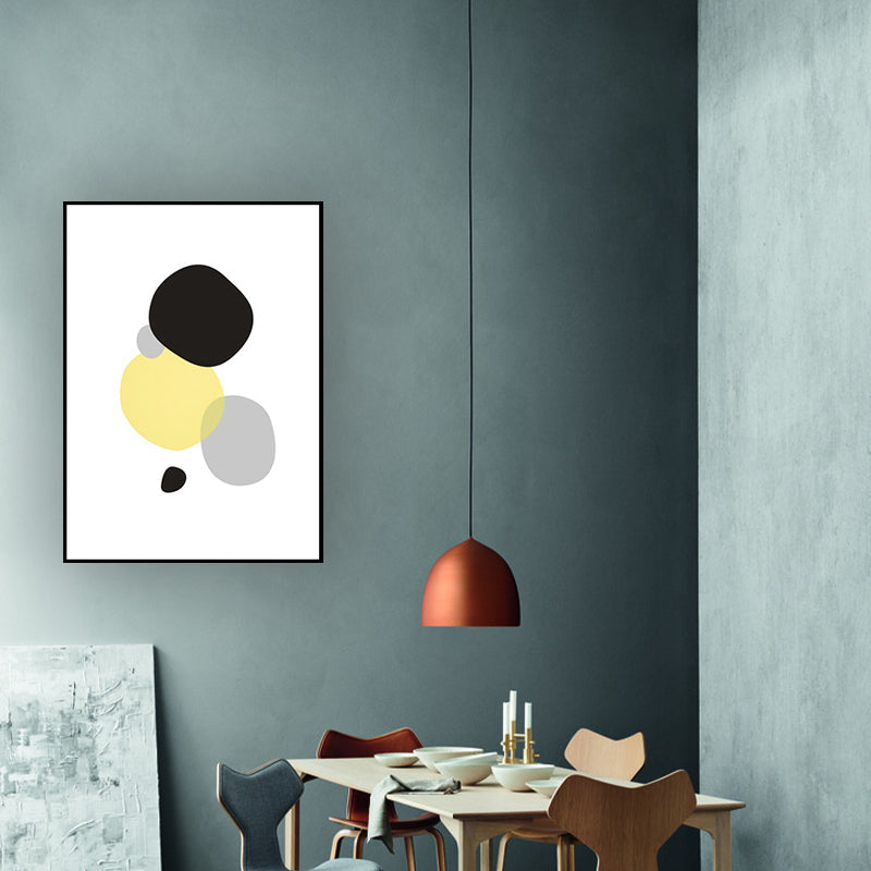 Minimalism Arrows Wall Decor Yellow and Black Textured Canvas Wall Art for Living Room - White - 12" x 16" - Clearhalo - 'Arts' - 'Canvas Art' - 1614290
