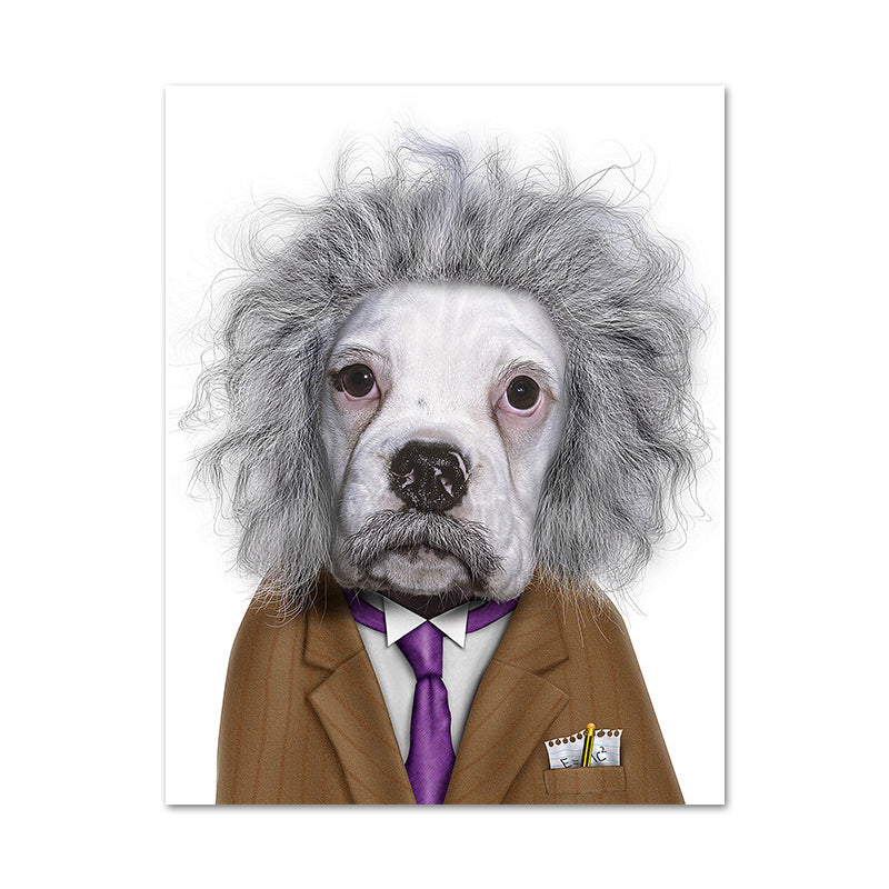 Funny Animal Superstar Wall Art Print for Sitting Room, Dark Color, Textured Surface Clearhalo 'Art Gallery' 'Canvas Art' 'Kids' Arts' 1614595