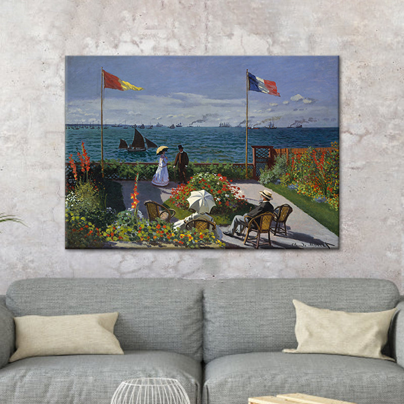 Green Seascape Painting Canvas Art Textured Surface Wall Decoration for Home Gallery Clearhalo 'Art Gallery' 'Canvas Art' 'Contemporary Art Gallery' 'Modern' Arts' 1614608
