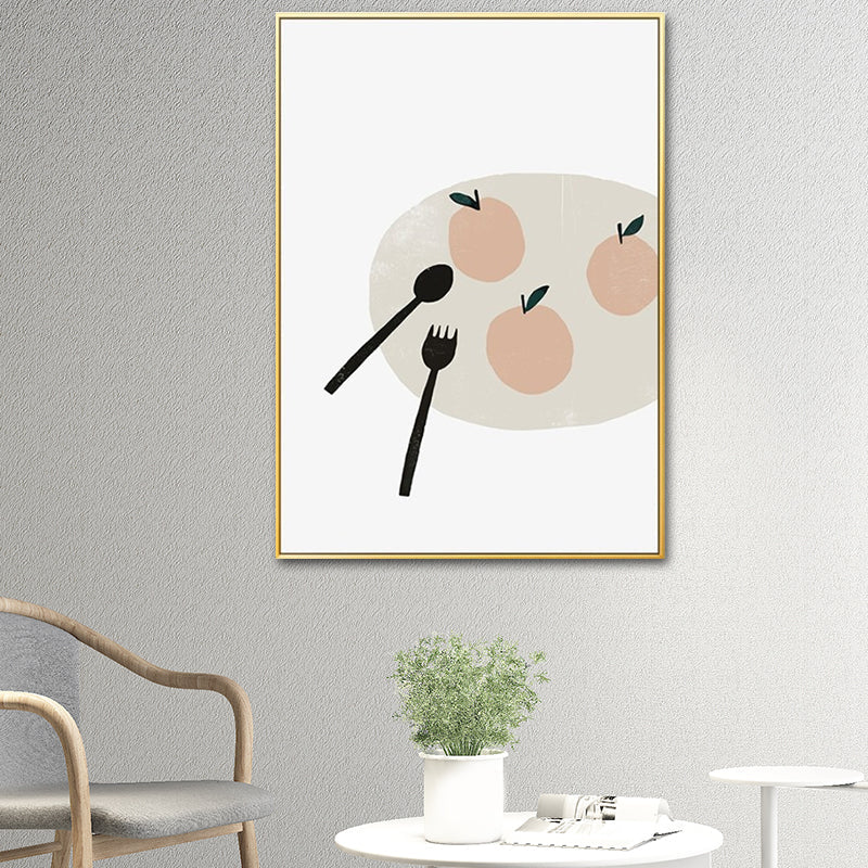 Minimalist Food Painting Wall Art Light-Color Textured Canvas Print for Dining Room Clearhalo 'Art Gallery' 'Canvas Art' 'Kids' Arts' 1614642