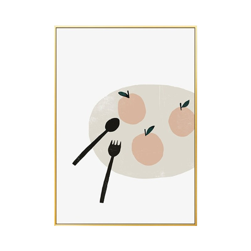 Minimalist Food Painting Wall Art Light-Color Textured Canvas Print for Dining Room Clearhalo 'Art Gallery' 'Canvas Art' 'Kids' Arts' 1614643