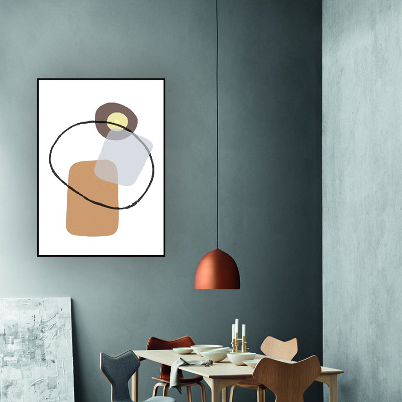 Geometry Wall Art Print Pastel Color Nordic Style Canvas for Living Room, Textured