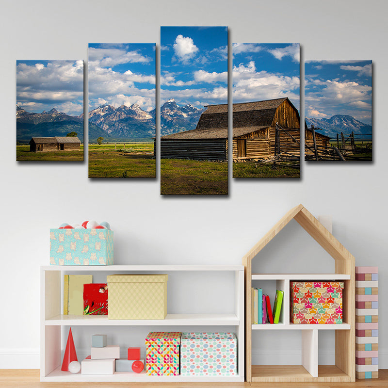 Farmhouse Natural Scenery Canvas Art Blue Multi-Piece Wall Decor for House Interior Clearhalo 'Art Gallery' 'Canvas Art' 'Country Art Gallery' 'French Country' 'Rustic' Arts' 1614894