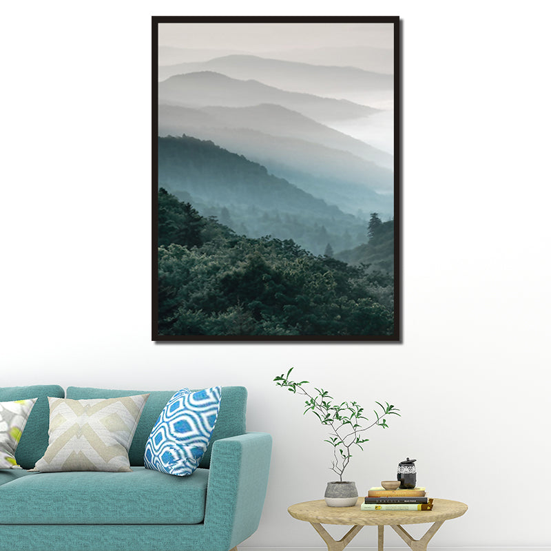 Green Mountain Landscape Wall Art Textured Minimalist Style Living Room Canvas Print Green Clearhalo 'Art Gallery' 'Canvas Art' 'Contemporary Art Gallery' 'Contemporary Art' 'Minimalism' 'Minimalist Art Gallery' 'Scandinavian' Arts' 1615611
