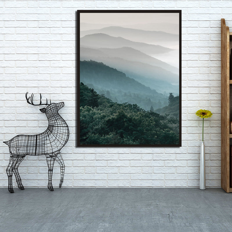Green Mountain Landscape Wall Art Textured Minimalist Style Living Room Canvas Print Clearhalo 'Art Gallery' 'Canvas Art' 'Contemporary Art Gallery' 'Contemporary Art' 'Minimalism' 'Minimalist Art Gallery' 'Scandinavian' Arts' 1615612