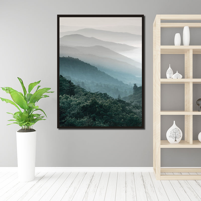 Green Mountain Landscape Wall Art Textured Minimalist Style Living Room Canvas Print Clearhalo 'Art Gallery' 'Canvas Art' 'Contemporary Art Gallery' 'Contemporary Art' 'Minimalism' 'Minimalist Art Gallery' 'Scandinavian' Arts' 1615613