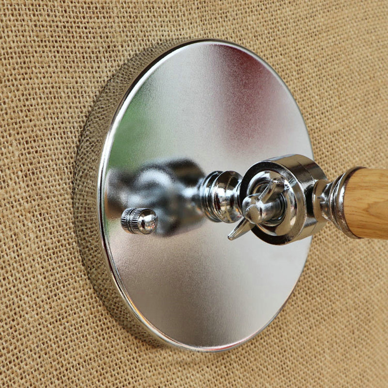 Vintage Orb Wall Lighting Fixture 1 Bulb Clear Glass Sconce Light in Chrome for Bathroom, 8"/4"/6" Wide Wooden Arm Clearhalo 'Industrial wall lights' 'Industrial' 'Middle century wall lights' 'Rustic wall lights' 'Tiffany' 'Wall Lamps & Sconces' 'Wall Lights' Lighting' 161659