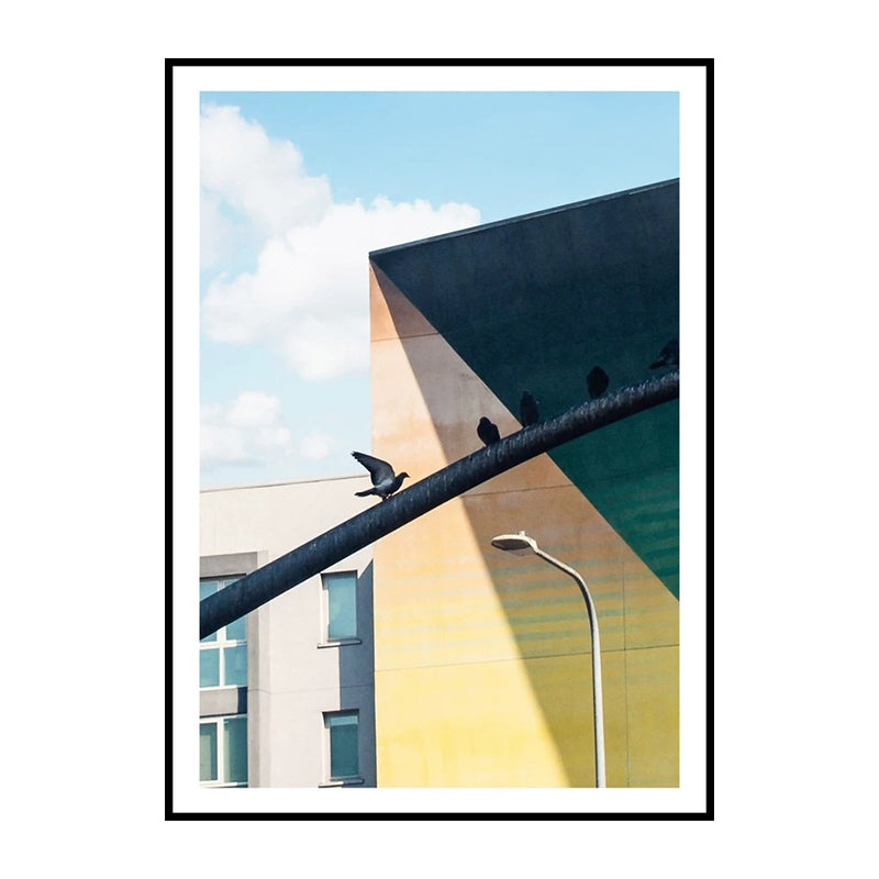 House Close-Up View Painting Canvas Pastel Color Contemporary Wall Art for Home Clearhalo 'Art Gallery' 'Canvas Art' 'Contemporary Art Gallery' 'Modern' Arts' 1616623