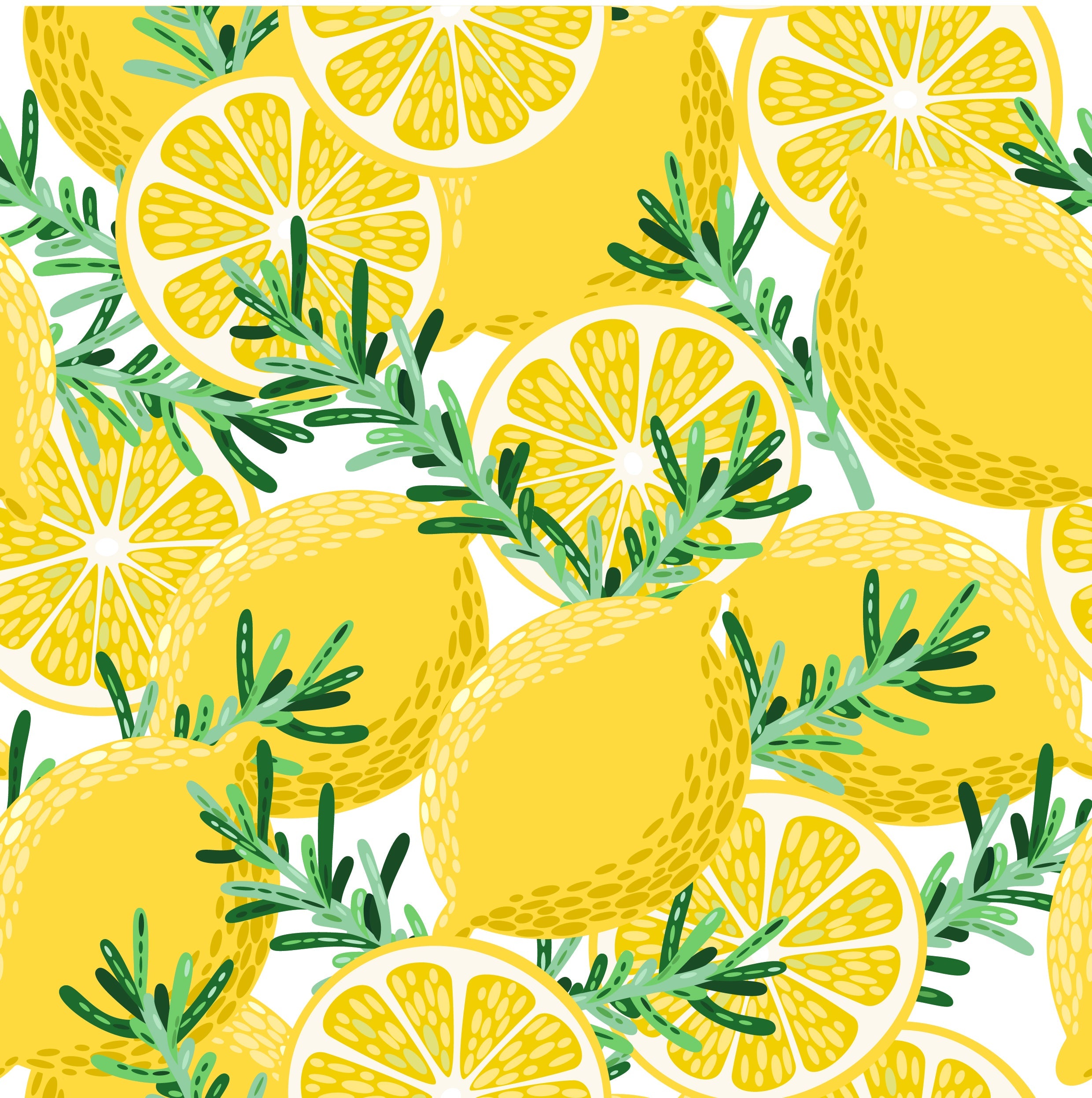 Non-Woven Decorative Wall Mural Modern Lemons and Leaves Wall Covering for Bathroom Lemon Yellow 237" x 158" Clearhalo 'Wall Decor' 'Wall Mural' 1617239