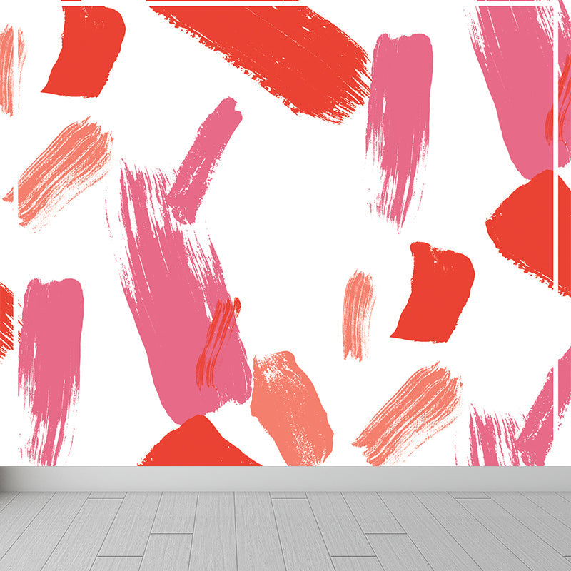 Extra Large Abstract Mural Decal Red Non-Woven Wall Art for Home Decor, Personalised Clearhalo 'Wall Decor' 'Wall Mural' 1617555