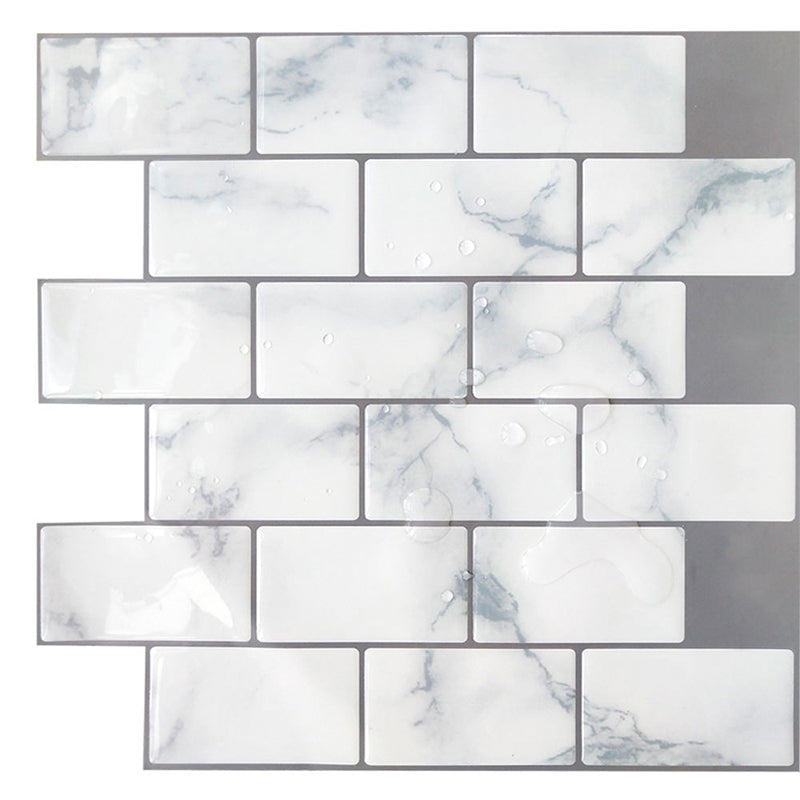 Faux Brick Wallpaper Panels Rustic Smooth Wall Covering in Grey for Bathroom, Self-Stick Clearhalo 'Country wall decor' 'Rustic' 'Wallpaper' Wall Decor' 1617565