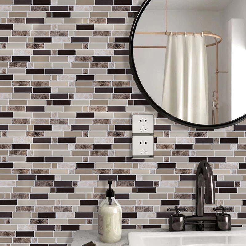 Rust Faux Brick Mosaic Wallpapers Brown Self-Adhesive Wall Covering for Accent Wall Clearhalo 'Country wall decor' 'Rustic' 'Wallpaper' Wall Decor' 1617594