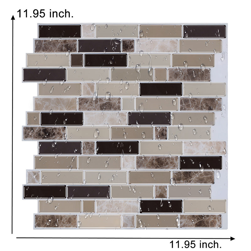 Rust Faux Brick Mosaic Wallpapers Brown Self-Adhesive Wall Covering for Accent Wall Clearhalo 'Country wall decor' 'Rustic' 'Wallpaper' Wall Decor' 1617596