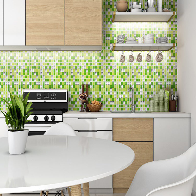 Bright Color Boho Wallpaper Panels 9.8' x 9.8" Mosaic Tile Peel Wall Covering for Kitchen Clearhalo 'Wall Decor' 'Wallpaper' 1617604