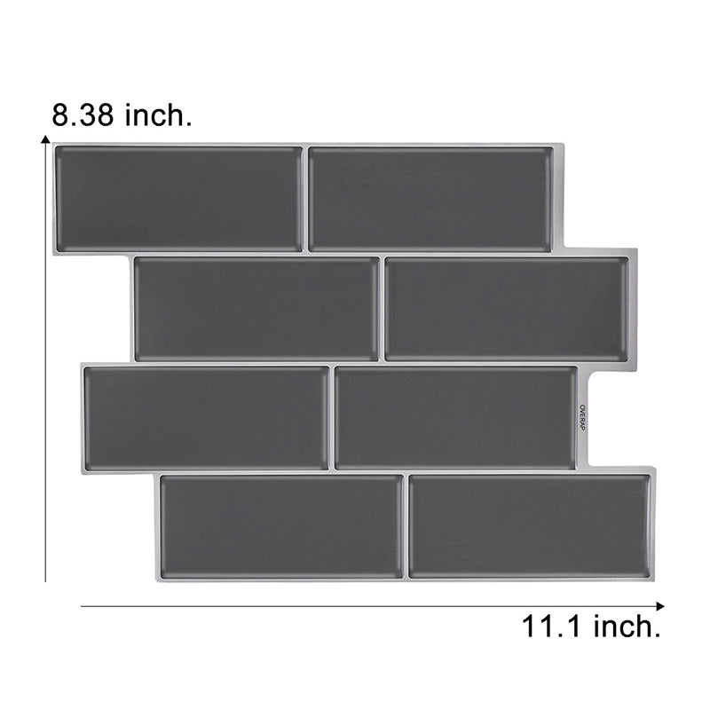 Brick Wallpaper Panel Set Dark Grey PVC Wall Decoration, Peel and Paste, 11' x 8.3" Clearhalo 'Country wall decor' 'Rustic' 'Wallpaper' Wall Decor' 1617618