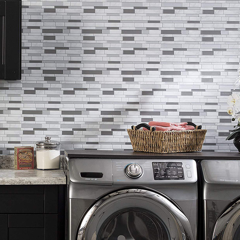Grey Farmhouse Stick Wallpaper Panels 10.6' x 9.8" Brick Look Wall Decor for Kitchen Clearhalo 'Country wall decor' 'Rustic' 'Wallpaper' Wall Decor' 1617621