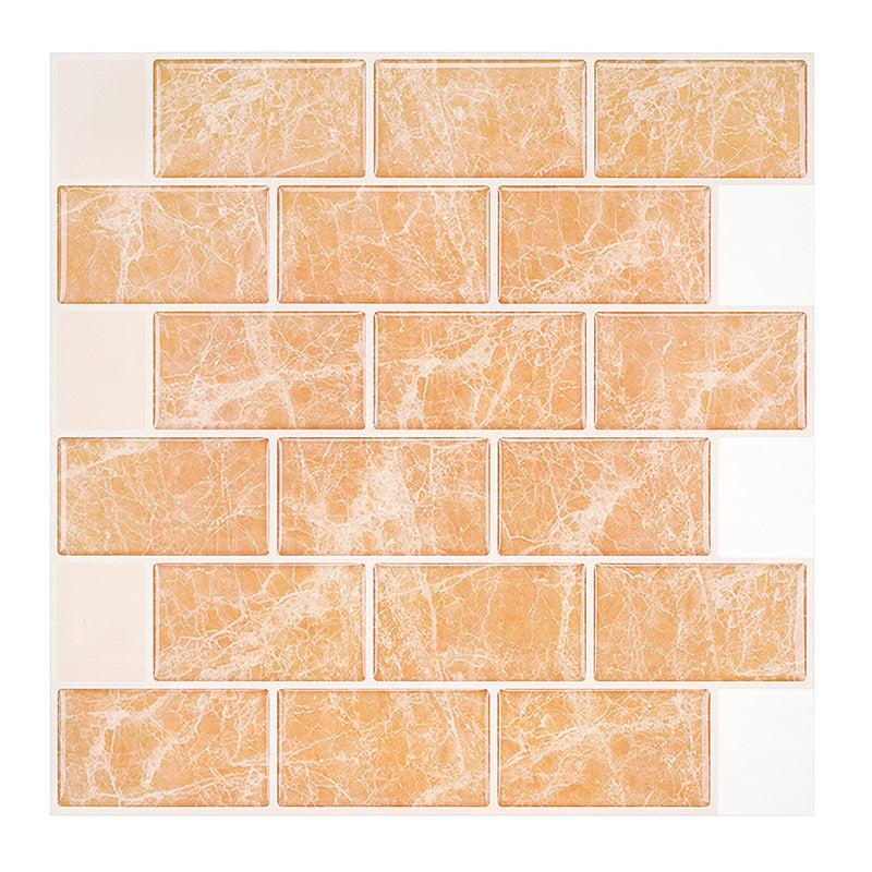 Adhesive Marble Brick Effect Wallpapers Countryside PVC Wall Covering, 12' L x 12" W Clearhalo 'Country wall decor' 'Rustic' 'Wallpaper' Wall Decor' 1617834