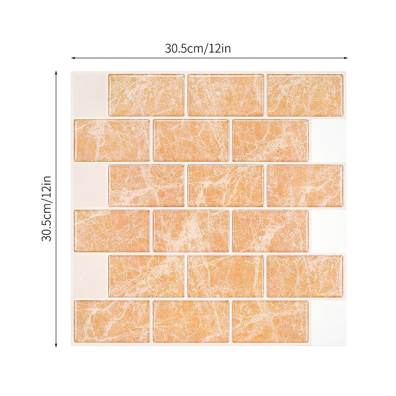 Adhesive Marble Brick Effect Wallpapers Countryside PVC Wall Covering, 12' L x 12" W Clearhalo 'Country wall decor' 'Rustic' 'Wallpaper' Wall Decor' 1617835