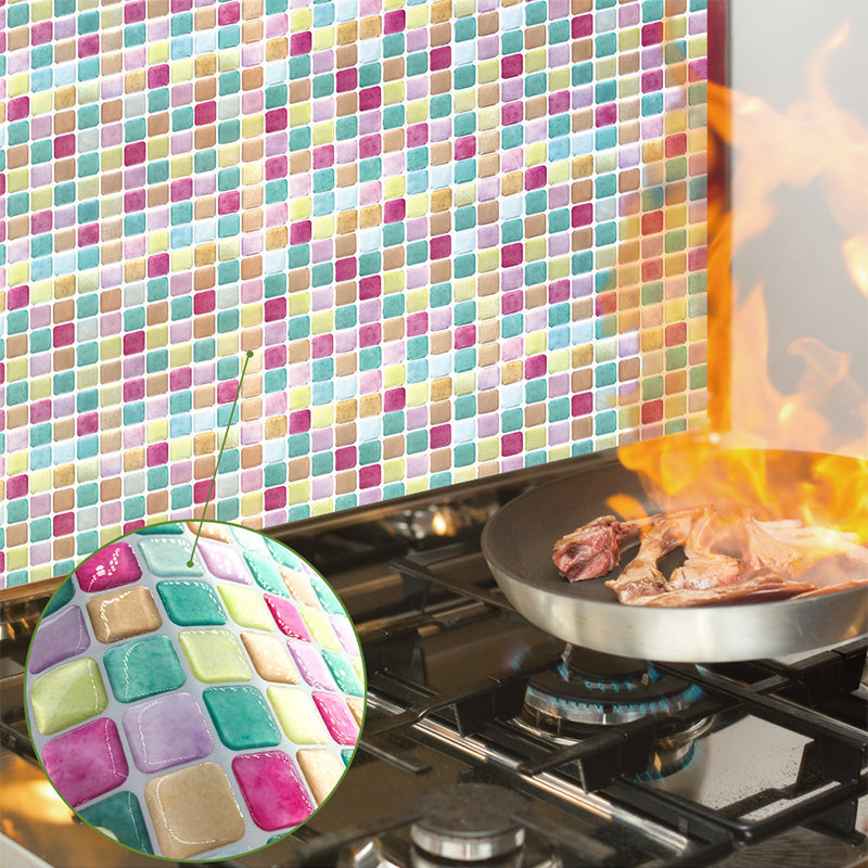 Pink Bohemian Style Peel Wallpapers 14.6' x 5.1" Mosaic Tile Wall Decor for Home Clearhalo 'Wall Decor' 'Wallpaper' 1617837