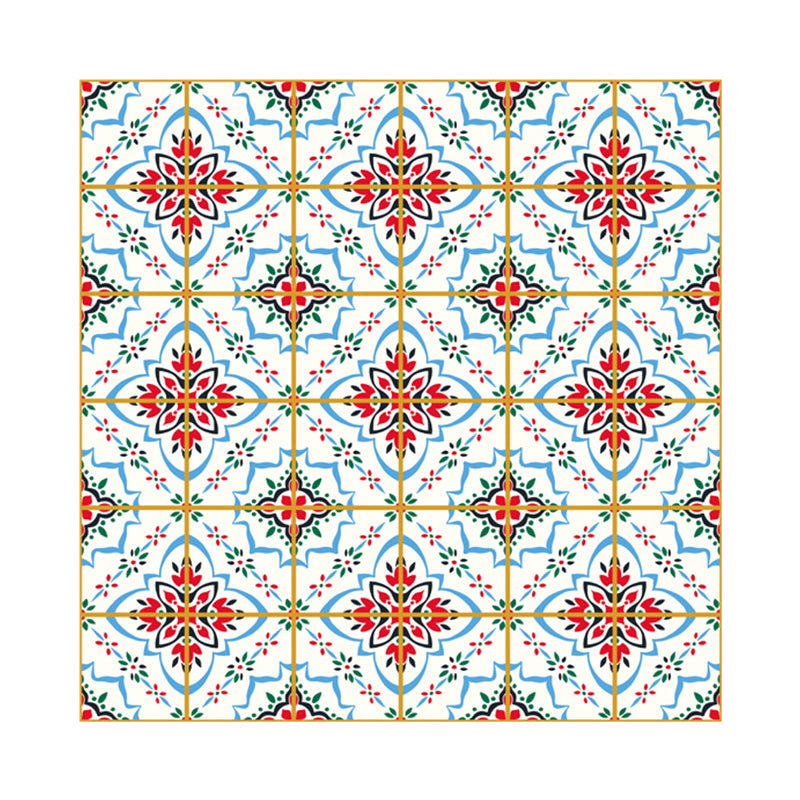 Quatrefoil Floral Print Wallpapers Bohemian Stick On Restroom Wall Covering, 3.5' x 3.5" Clearhalo 'Wall Decor' 'Wallpaper' 1618200