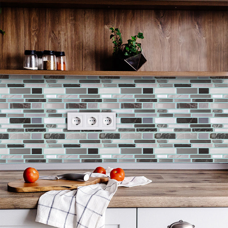 Farmhouse Brick Mosaic Tiles Wallpapers Pastel Color Easy Peel off Wall Art for Home Clearhalo 'Country wall decor' 'Rustic' 'Wallpaper' Wall Decor' 1618358