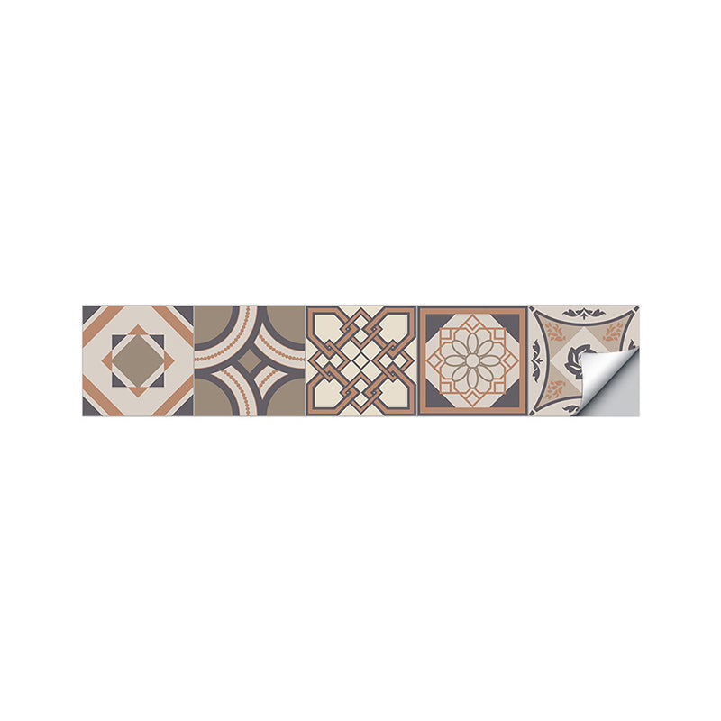 Brown Boho Peel Wallpaper Panels 3.5' x 8" Harlequin Pattern Wall Covering for Accent Wall Clearhalo 'Wall Decor' 'Wallpaper' 1618378