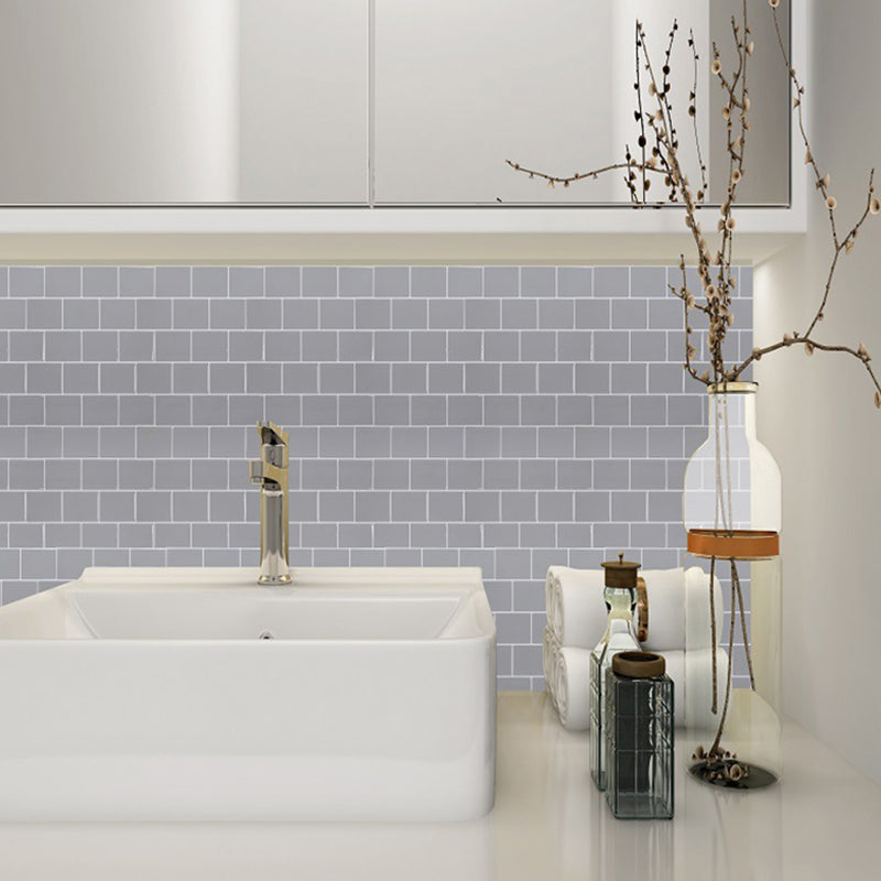 Grey Brick Wallpaper Panels Self-Sticking Country Bathroom Wall Covering, 12' L x 12" W Grey Clearhalo 'Country wall decor' 'Rustic' 'Wallpaper' Wall Decor' 1618520