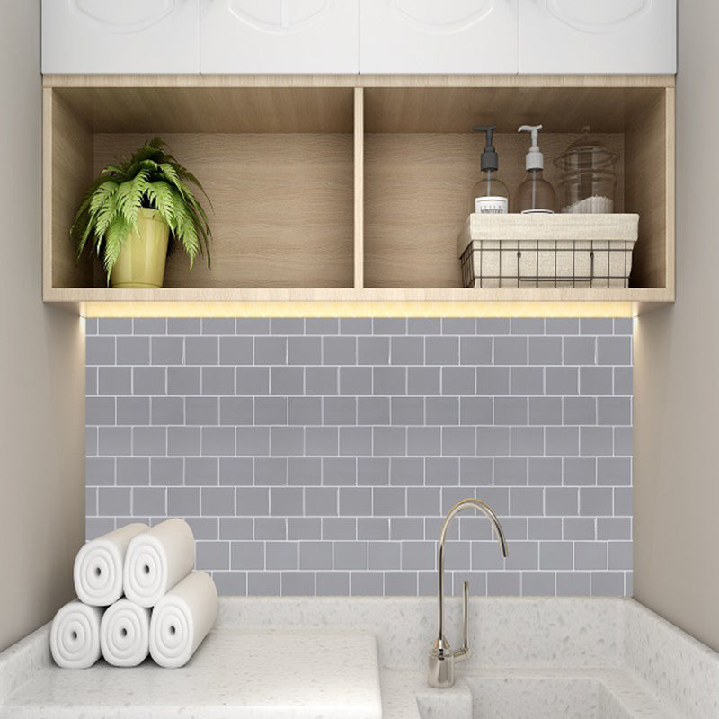 Grey Brick Wallpaper Panels Self-Sticking Country Bathroom Wall Covering, 12' L x 12" W Clearhalo 'Country wall decor' 'Rustic' 'Wallpaper' Wall Decor' 1618521