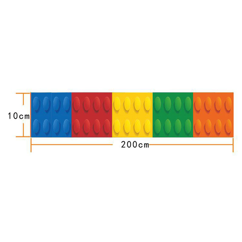 PVC Self-Stick Wallpaper Border Kids Style Building Blocks Wall Covering for Baby Room Clearhalo 'Wall Decor' 'Wallpaper' 1618688