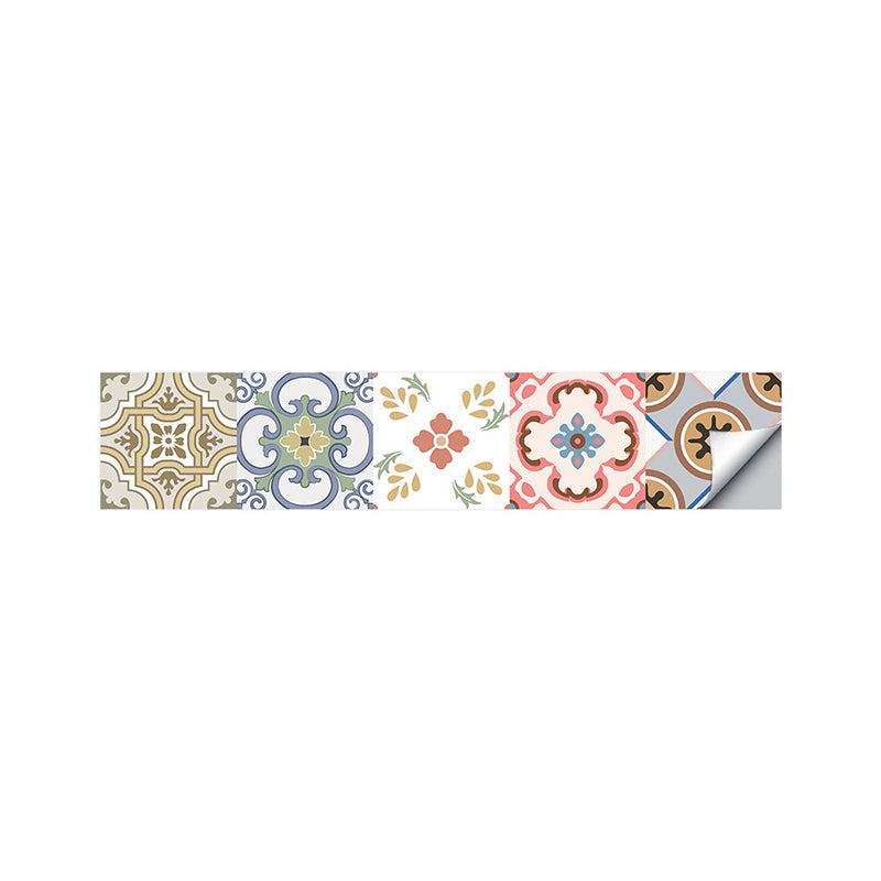 Bohemian Wallpaper Panels Brown Flowers Peel and Paste Wall Decor, 3.5' L x 8" W Clearhalo 'Wall Decor' 'Wallpaper' 1618701
