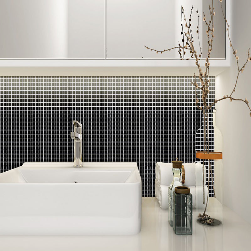 Gridded Wallpaper Panels Self-Adhesive Minimalist Kitchen Backsplash Wall Covering Black Clearhalo 'Wall Decor' 'Wallpaper' 1618743